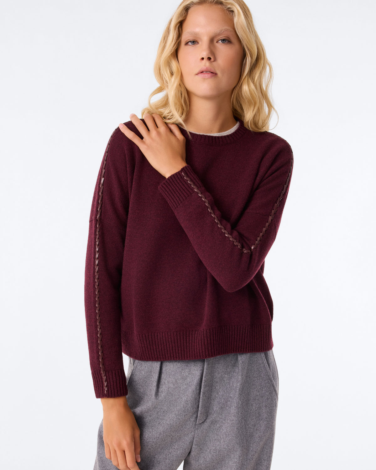 Pull Amea Leather bordeaux