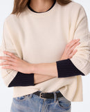Sweater Amea Leather white