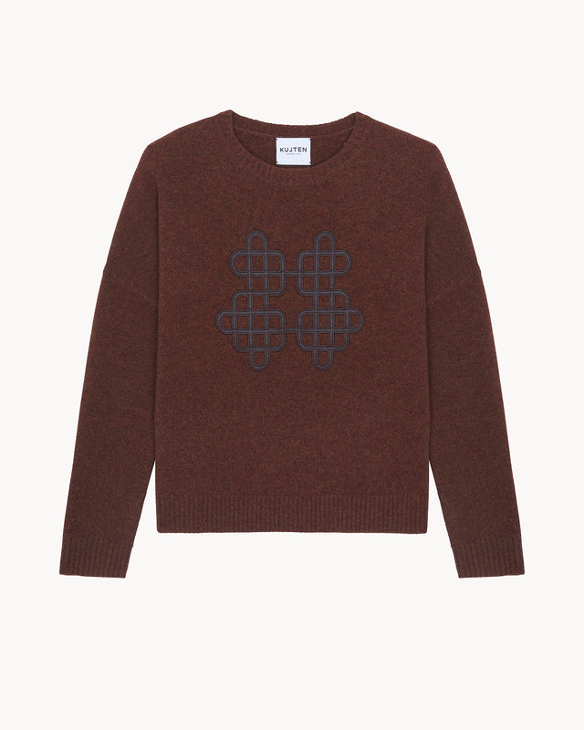 Sweater Amelie Leather Pecan Brown - Image principale