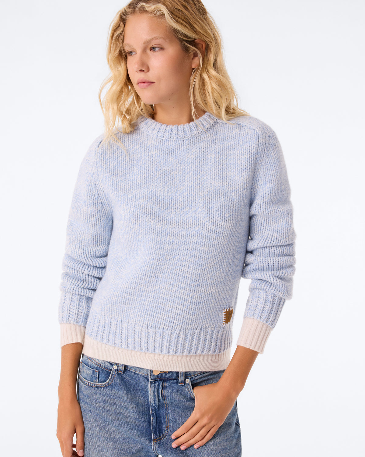 Pull Caroline Mouliné celest mouliné