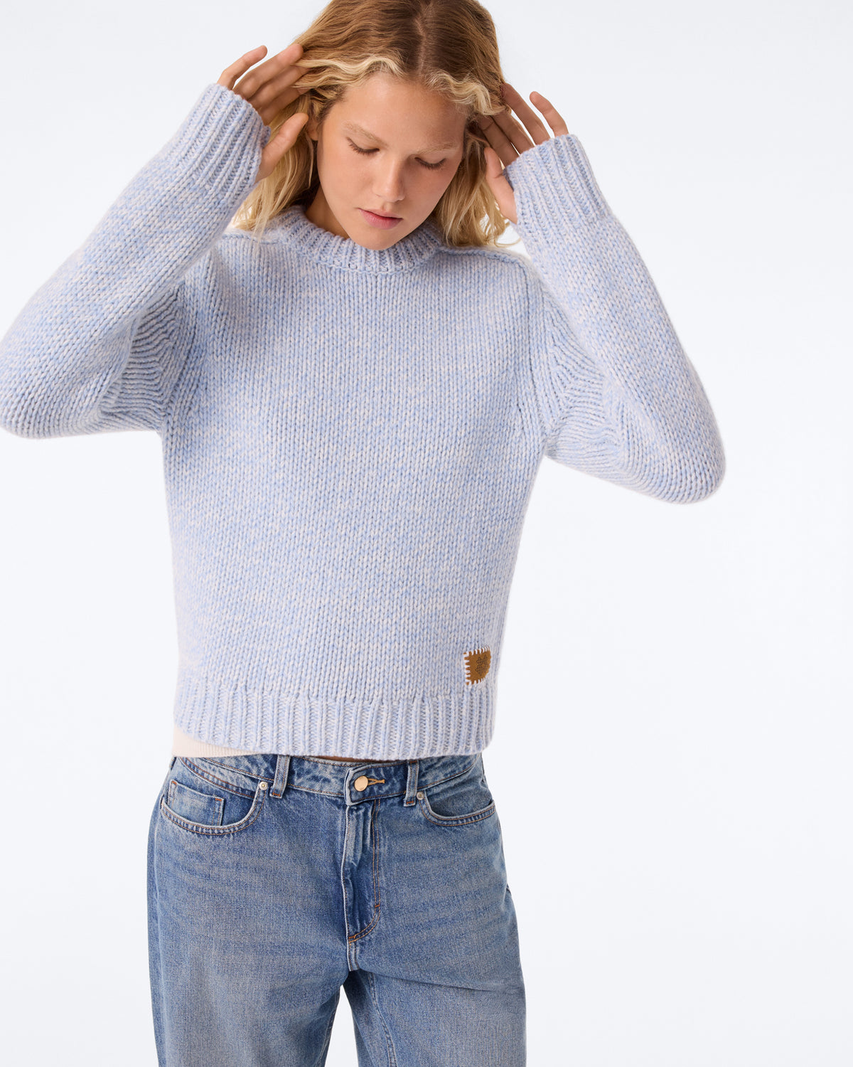 Pull Caroline Mouliné celest mouliné