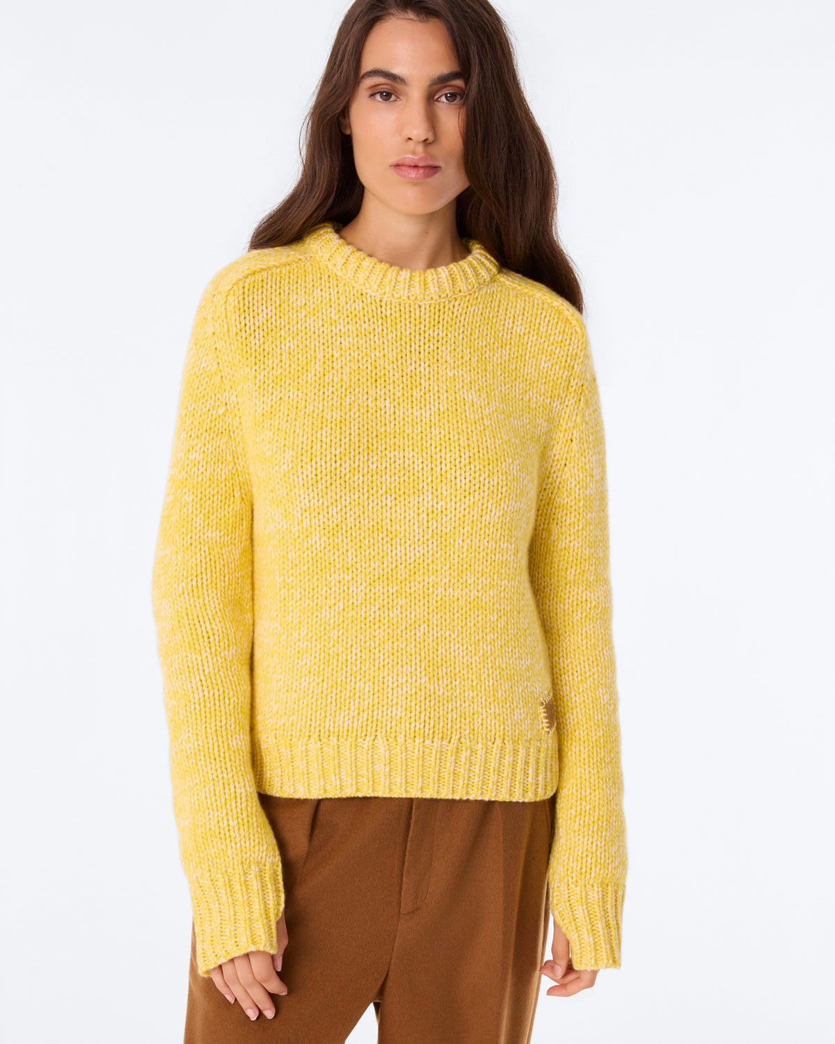Pull Caroline Mouliné jaune mouliné