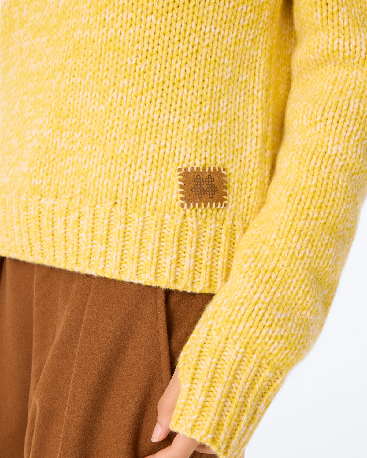Pull Caroline Mouliné jaune mouliné