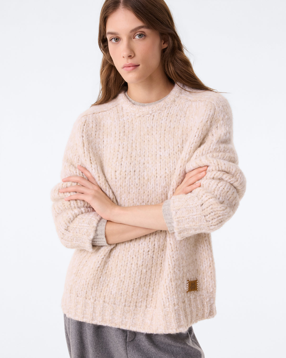 Pull Hand Knit Diane organic mouliné