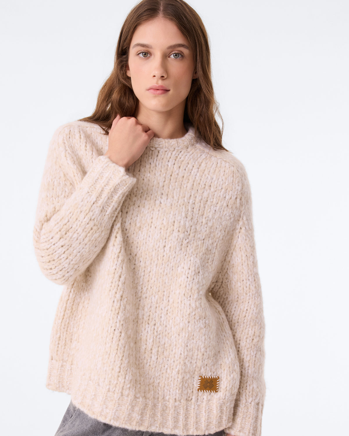 Pull Hand Knit Diane organic mouliné