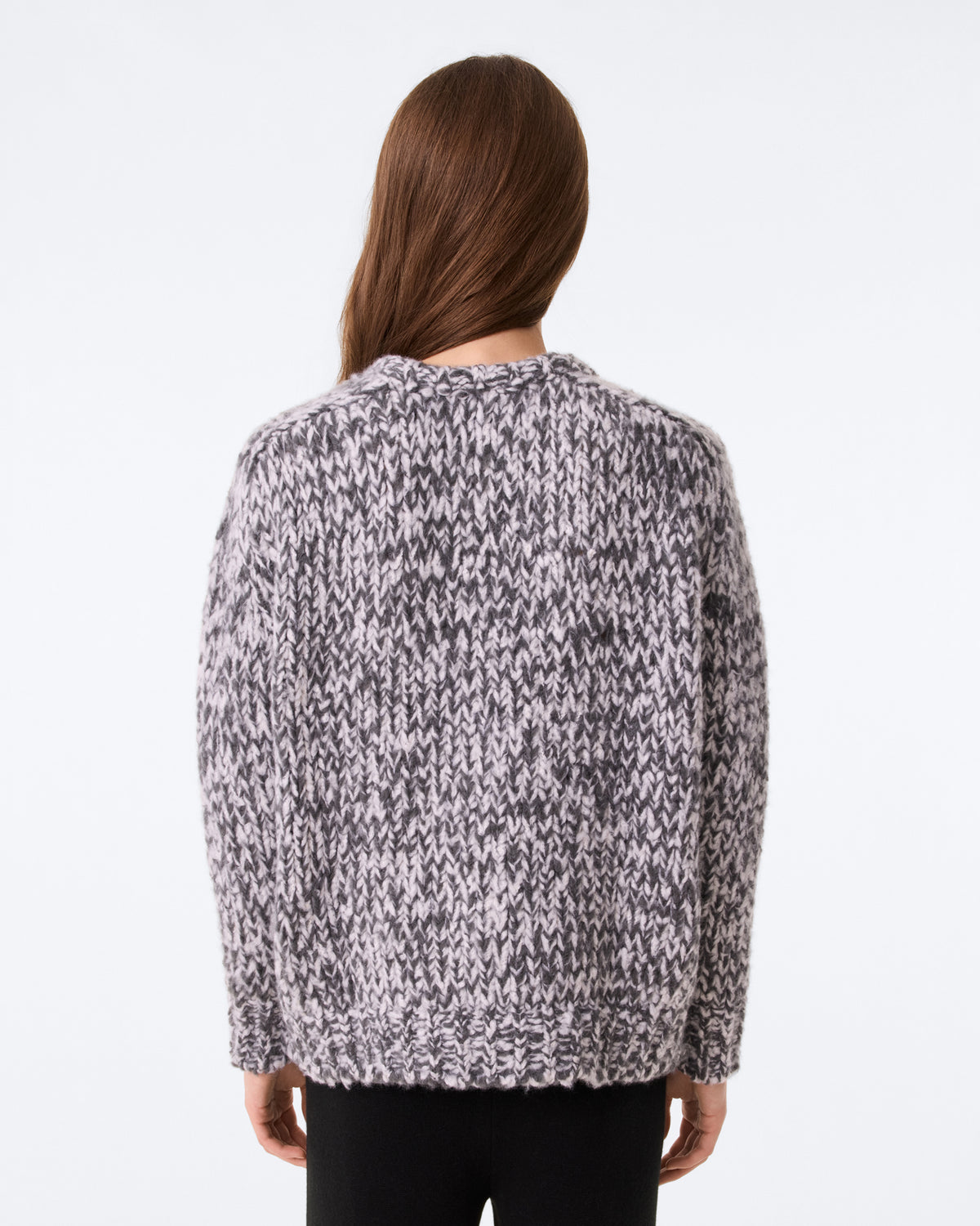 Pull Hand Knit Diane gris mouliné