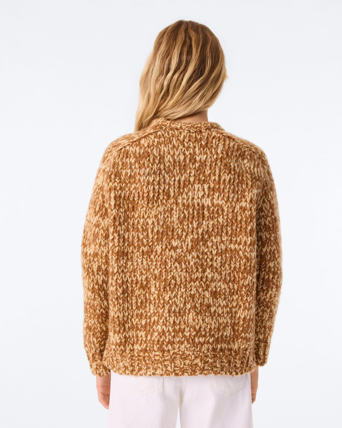 Pull Hand Knit Diane nocciola mouliné