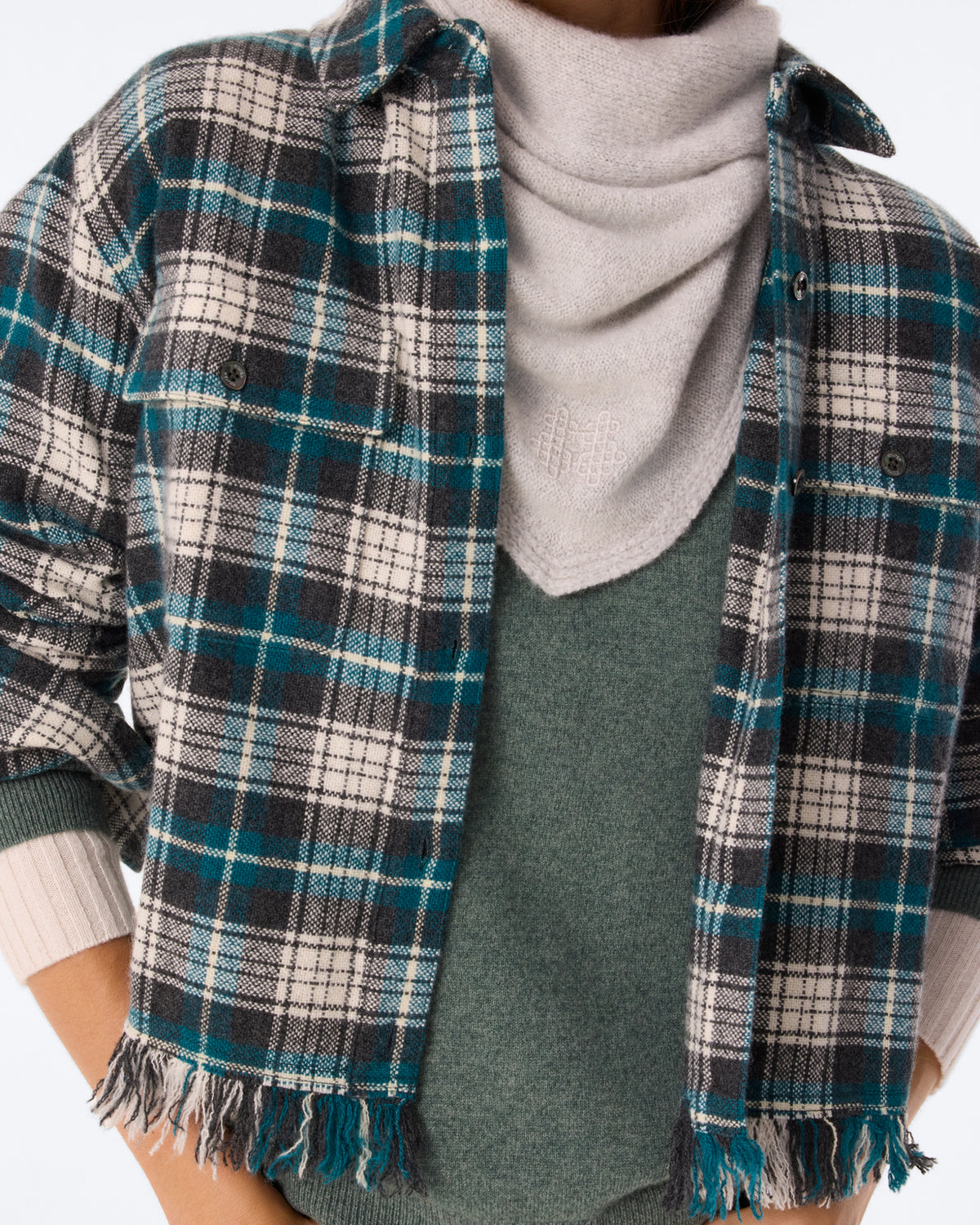Chemise Norma Quadri gris mouliné