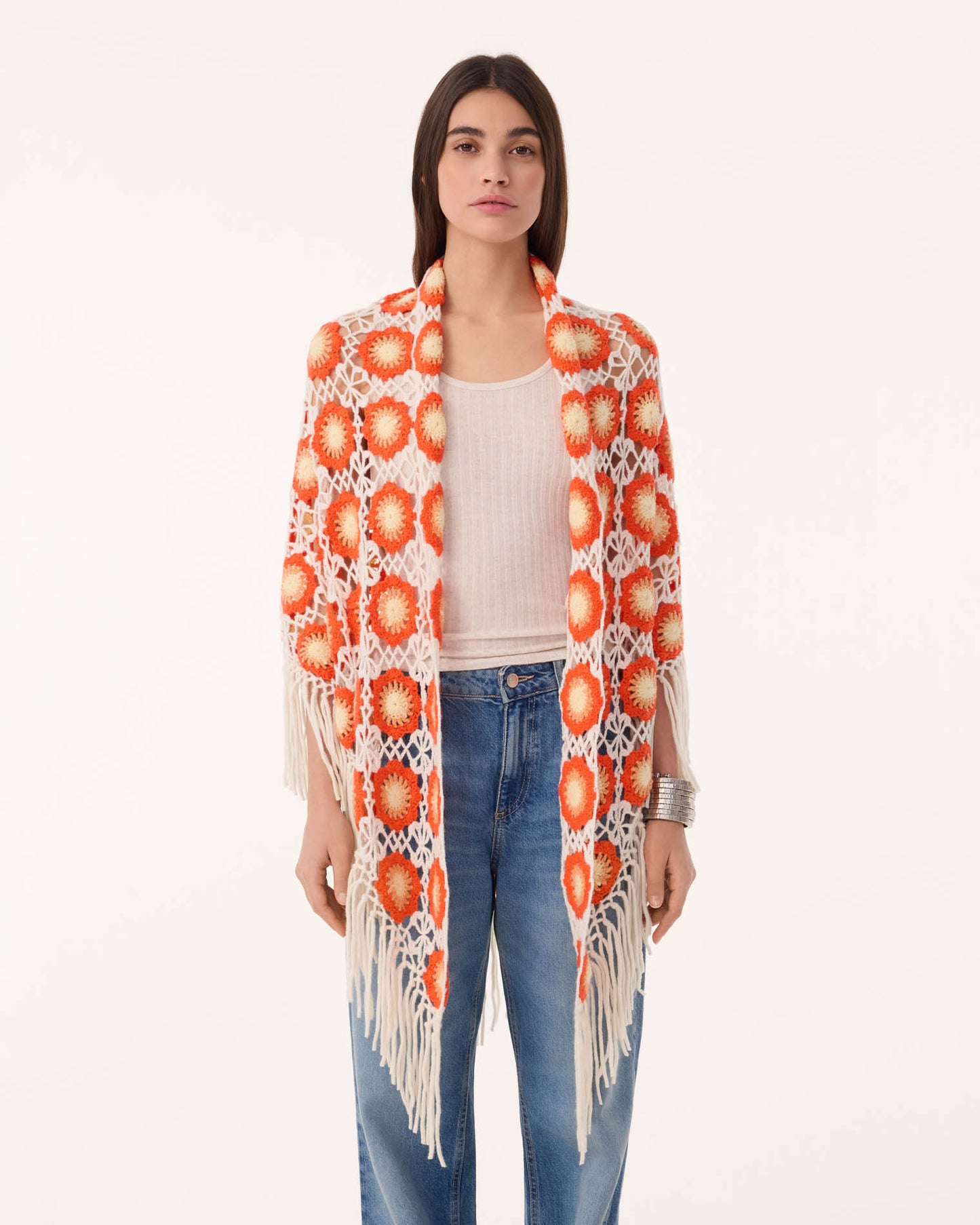 Poncho Gypsy Flowers sunset