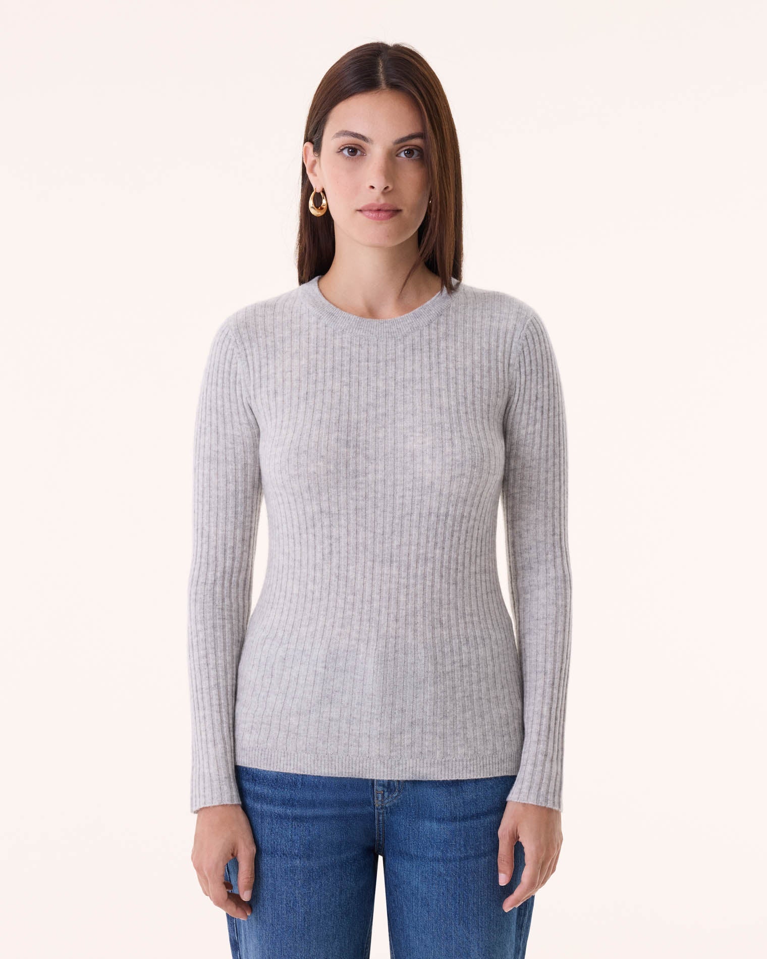 Pull bibi tricotage jersey gris - Kujten