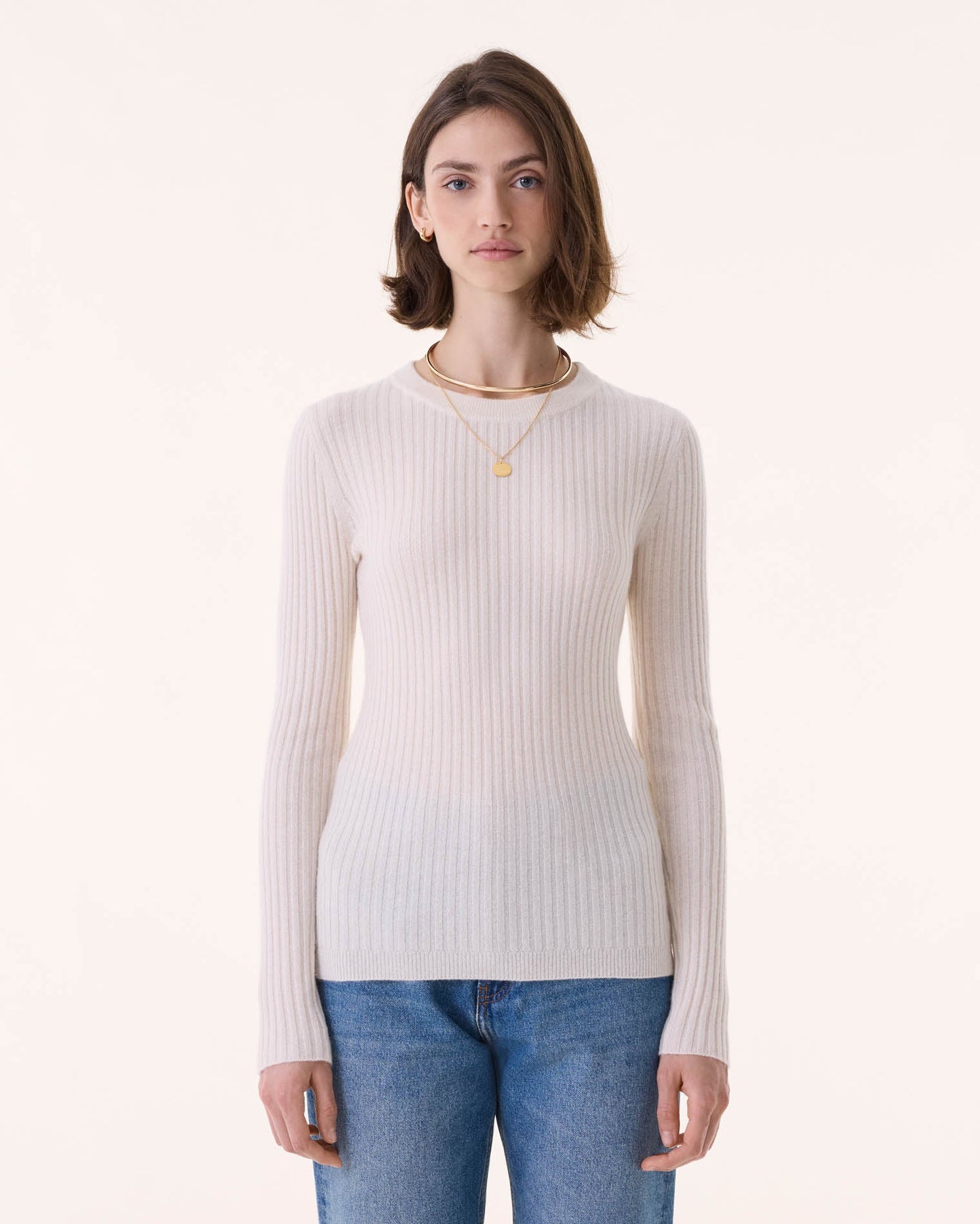 Pull bibi cachemire blanc - Kujten
