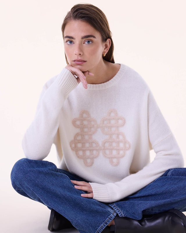 Sweater Amelie Symbol Organic Beige - Image principale