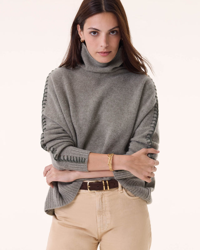 Sweater Thea marl khaki - Image principale