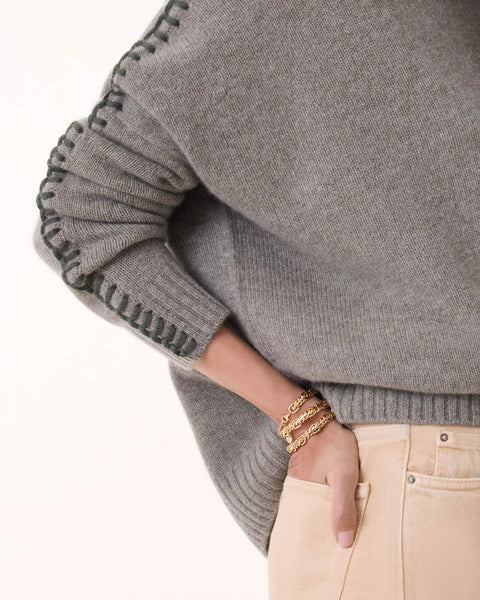 Sweater Thea marl khaki - Image principale