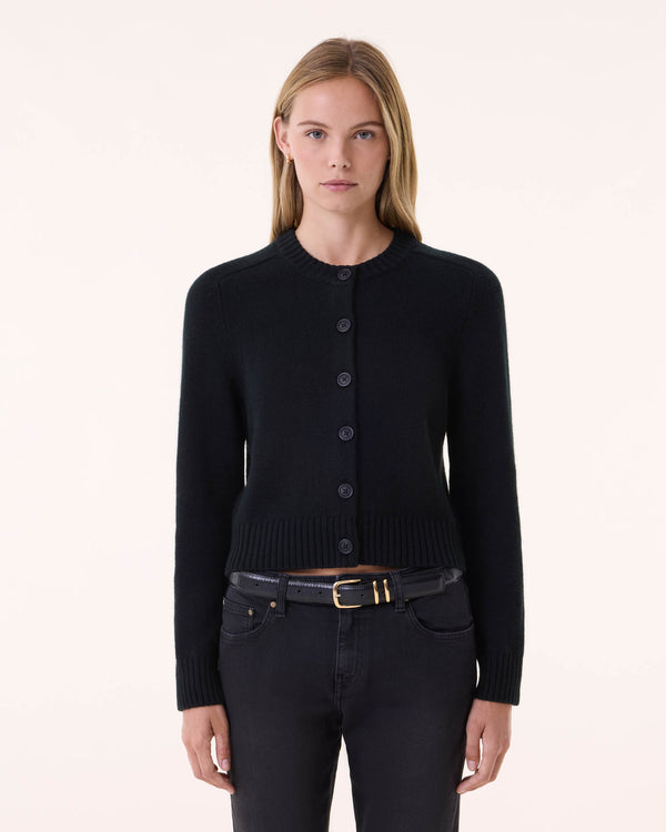 WEWE Gilet Cachemire Femme Col Rond Géométriques Gilet