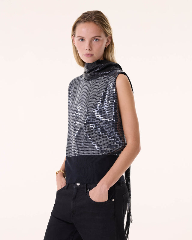 Sweater Tank Top Divine Sequins black - Image principale