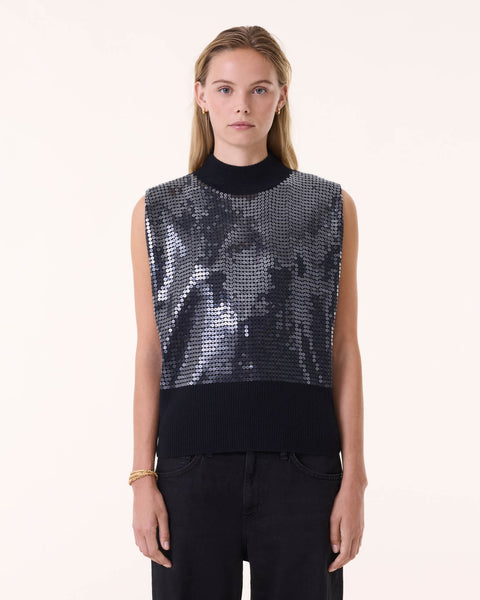 Sweater Tank Top Divine Sequins black - Image principale
