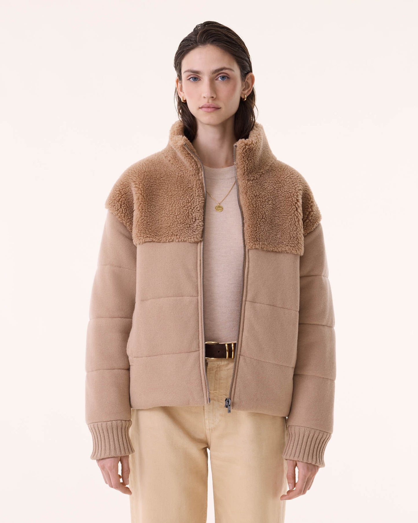 Doudoune Ezra Fur light camel