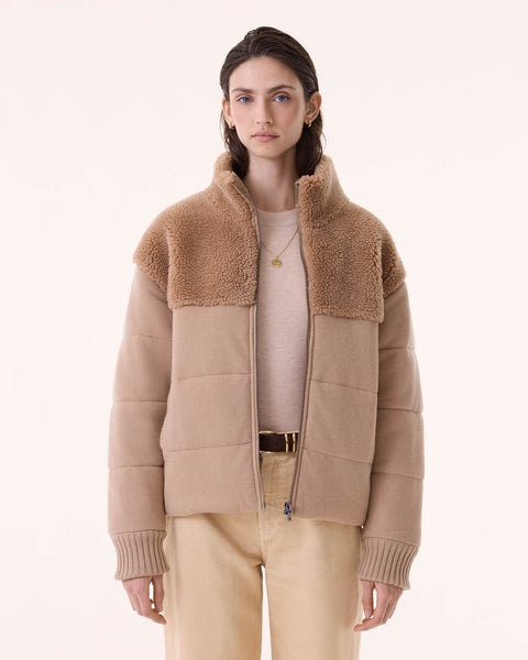 Doudoune Ezra Fur light camel - Image principale