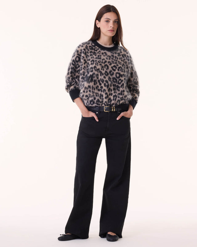 Sweater Idelisa Fluffy camel leopard - Image principale
