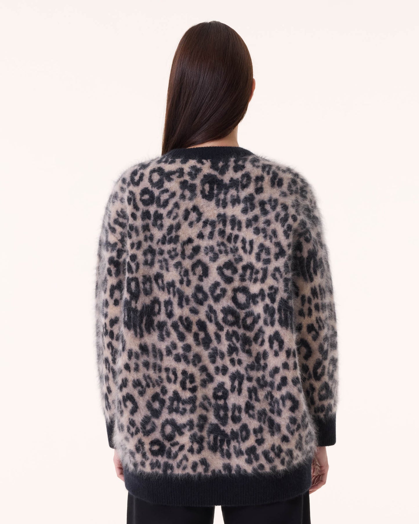 Sweater Idelisa Fluffy camel leopard