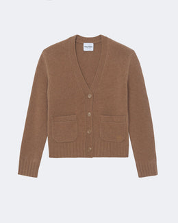 Gilet en cachemire camel pour femme - Kujten packshot