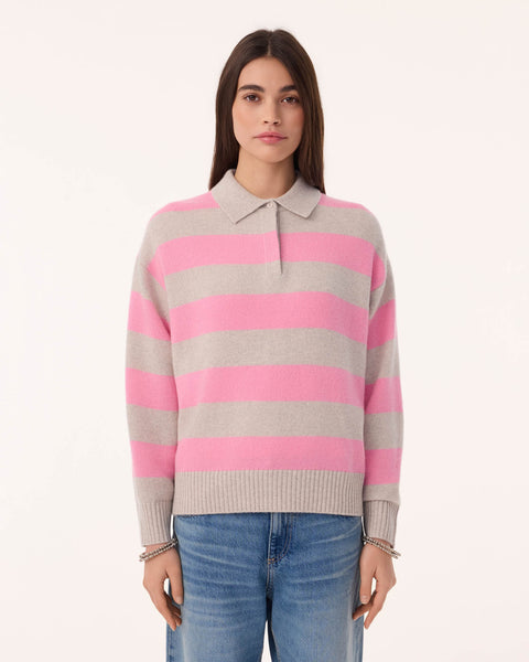 Polo Royde Set Stripe bubble pink - Image principale