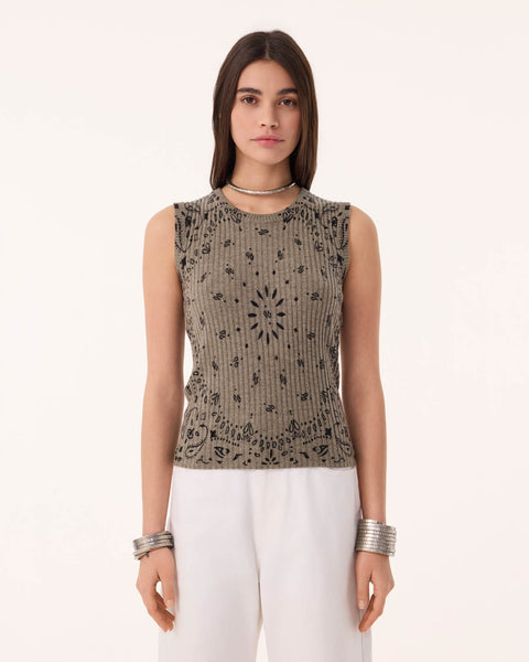 Débardeur Ribbi kaki chiné - Image 2