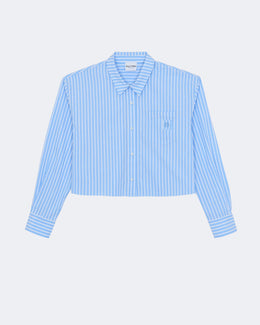 Chemise en coton bleu et blanc pour femme - Kujten packshot
