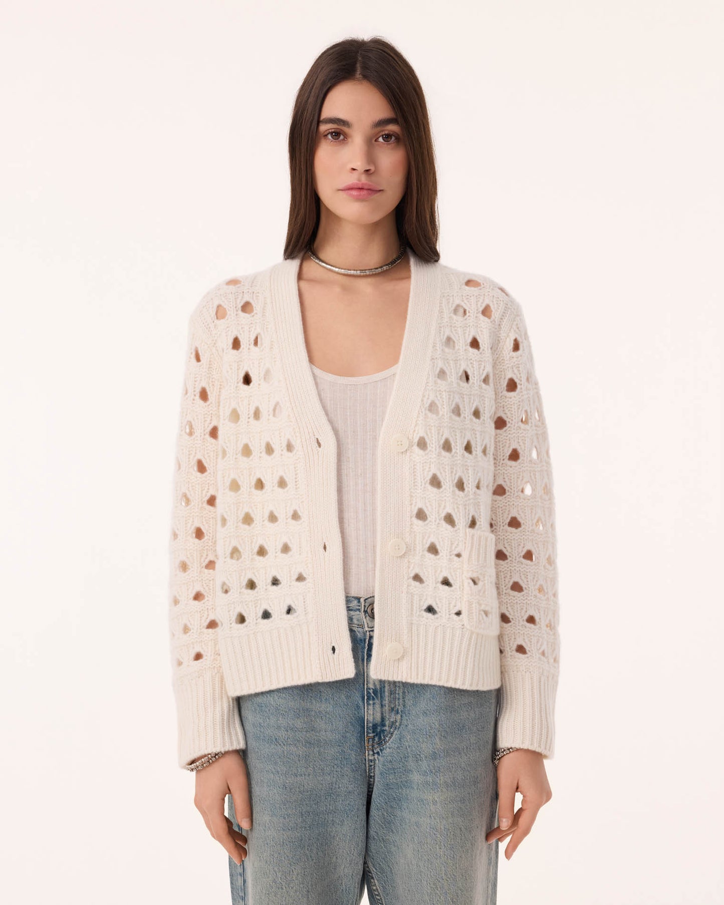 Cardigan Leocadia blanc