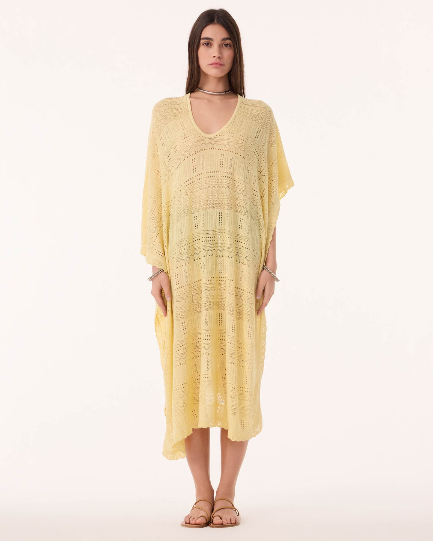 Poncho Melania Pointelle anise