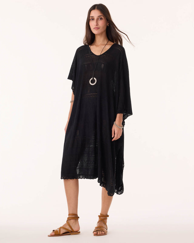 Poncho Melania Pointelle noir - Image principale