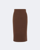 Jupe en cachemire marron et camel pour femme - Kujten packshot