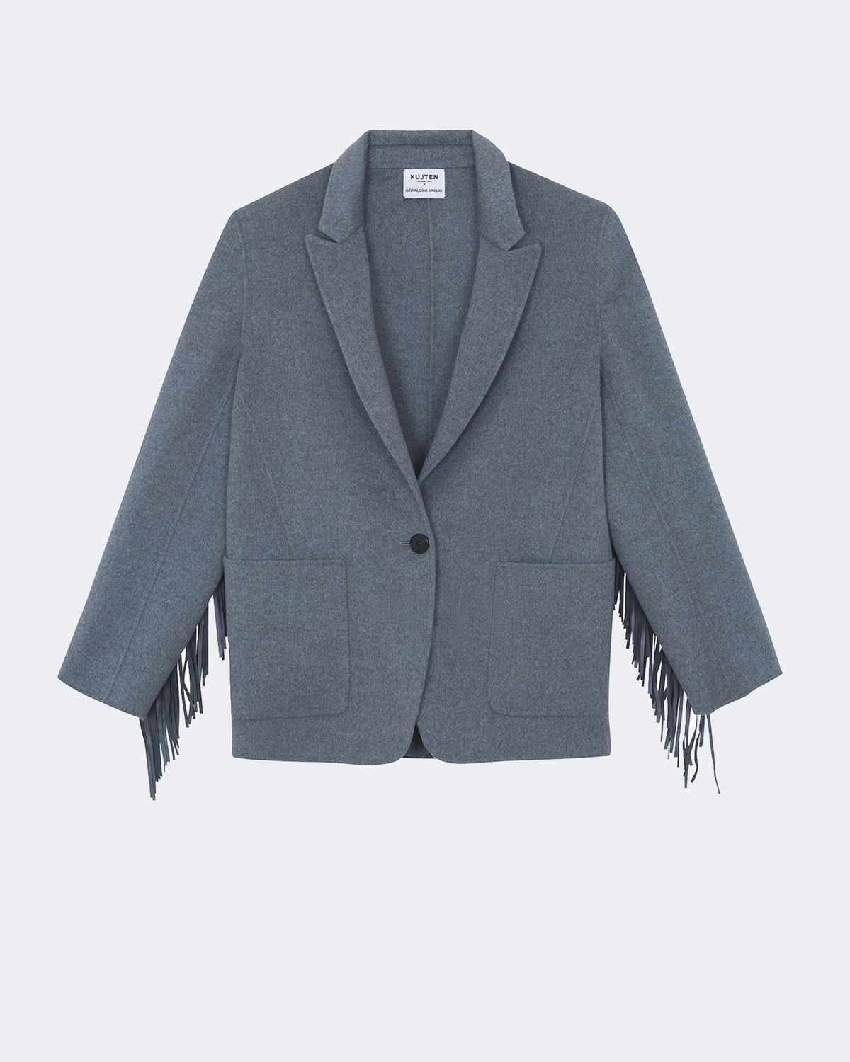 Veste en cachemire gris pour femme - Kujten packshot