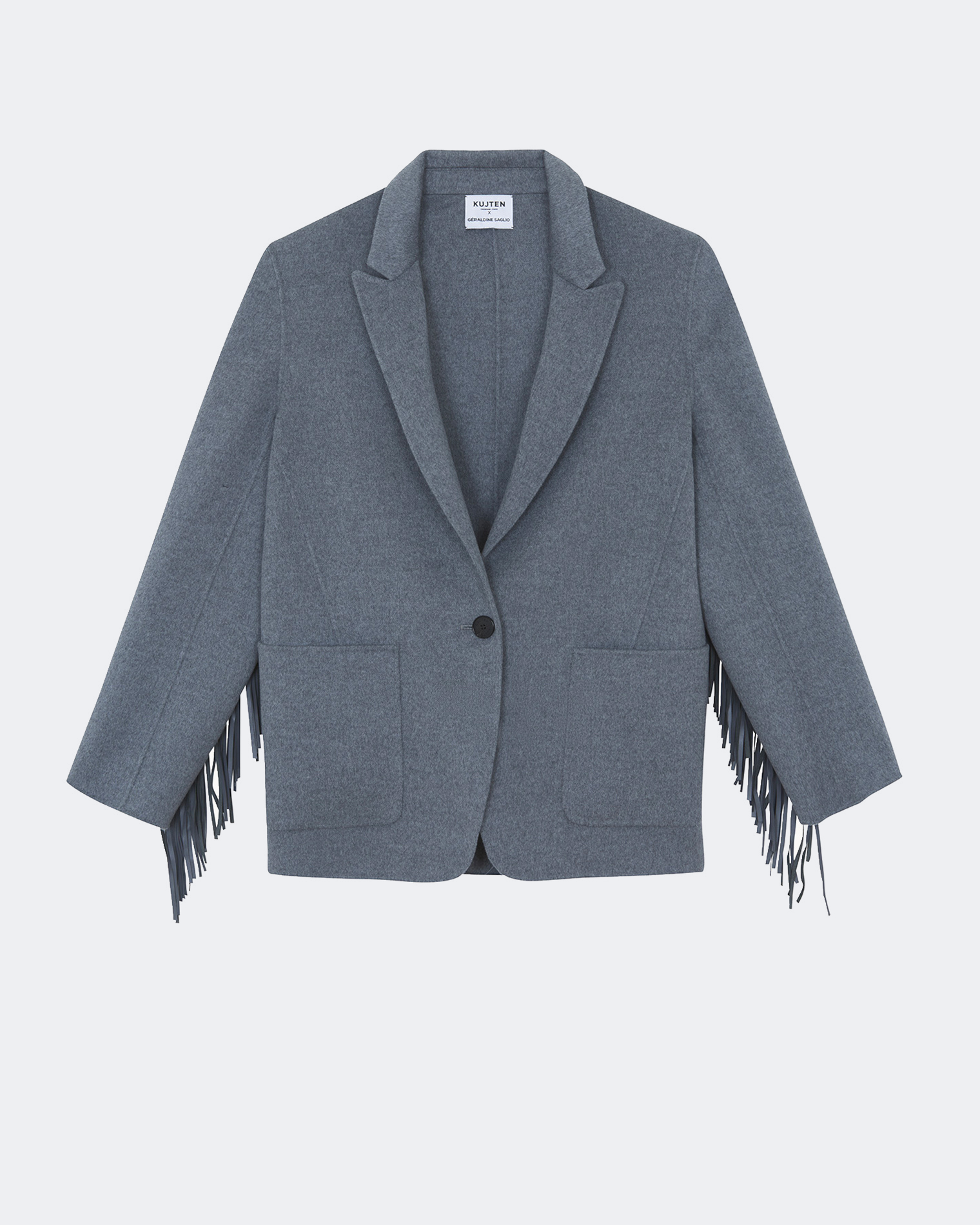 Veste en cachemire gris pour femme - Kujten packshot