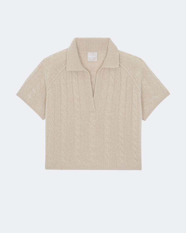 Polo Aenor Cable beige organic - Image principale