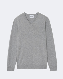 Pull en cachemire gris pour homme - Kujten packshot