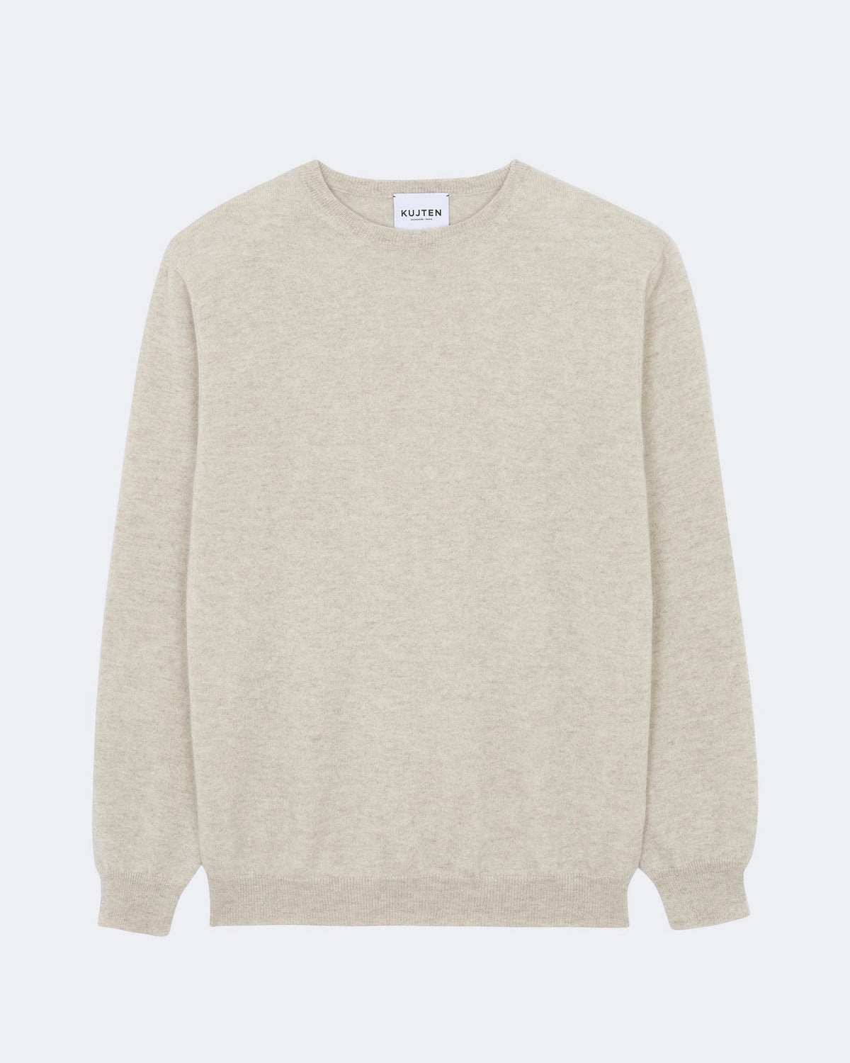 Pull ray cachemire blanc beige - Kujten packshot