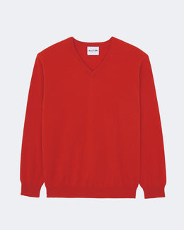 Pull en cachemire rouge pour homme - Kujten packshot