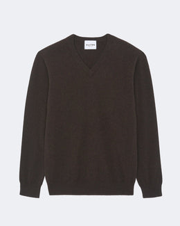 Pull en cachemire marron pour homme - Kujten packshot