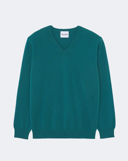 Pull en cachemire vert pour homme - Kujten packshot