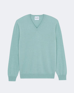 Pull vince tricotage jersey vert - Kujten packshot
