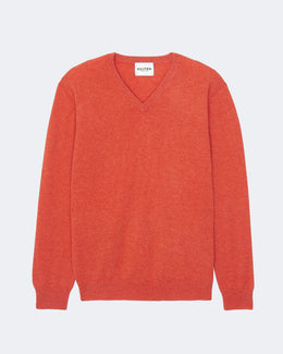 Pull en cachemire orange pour homme - Kujten packshot