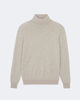 Pull en cachemire blanc et beige pour homme - Kujten packshot