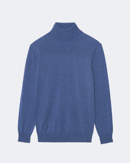 Pull en cachemire bleu pour homme - Kujten packshot