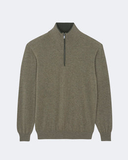 Pull en cachemire kaki pour homme - Kujten packshot