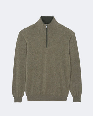 Pull en cachemire kaki pour homme - Kujten packshot