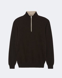 Pull en cachemire marron pour homme - Kujten packshot