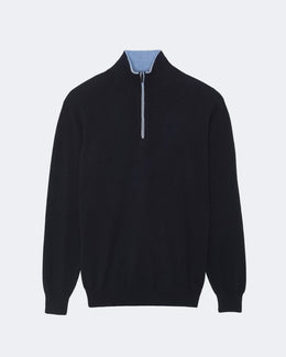 Pull en cachemire bleu pour homme - Kujten packshot