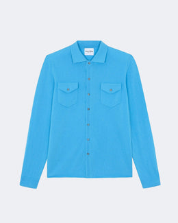 Chemise en cachemire bleu pour homme - Kujten packshot